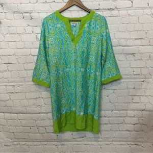 Buckhead Betties green and blue patterned coverup